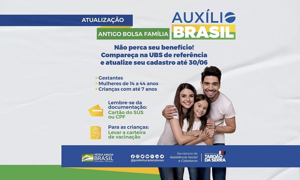 Prefeitura convoca beneficiários do Auxílio Brasil para atualização cadastral